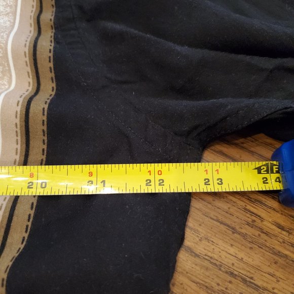 Campia Moda Mens Medium Black Hawaiian Shirt Short Sleeve cuban style Palm Trees - Picture 5 of 5